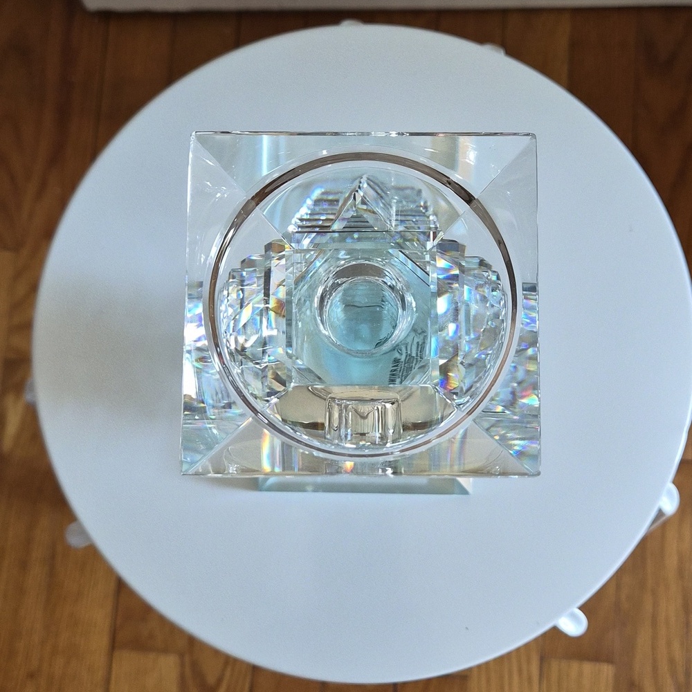 Crystal Eye Votive Candle Holder – Clear Geometric Prism Luxury Decor - Picture 7 of 17